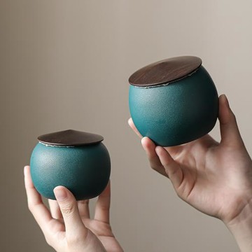 黑陶茶葉罐密封罐日式干果罐家用存儲罐茶倉粗陶茶葉盒現代簡約
