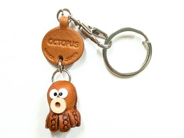 章魚 漁獲物 迷你 真皮鑰匙圈 手作 日本製 立體造型 VANCA