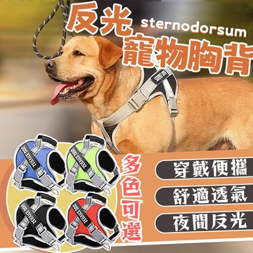 （低價清倉）🌈愛寵✨狗牽繩 反光寵物胸背帶 遛狗 防爆衝 狗鏈 夜間反光 堅固耐用 可調節 中大型犬牽引繩