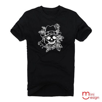 Minidesign-西部骷髏牛仔潮流設計短T 五色