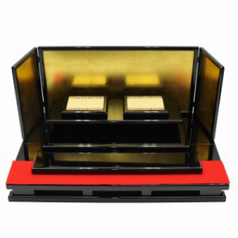 金屏風 3枚仕立て 黒塗り 和装飾 15号