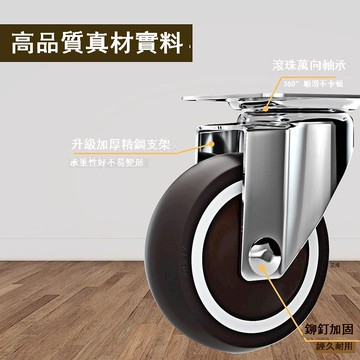 靜音防滑萬向輪 萬向輪 靜音輪 1-3寸家具萬向輪輪子通用TPR靜音小腳輪滑輪定向輪萬能轉向輪移動