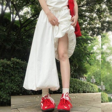 休閒褲 長褲女 花苞褲 闊腿長褲 女生寬褲 闊腿褲 寬鬆 多巴胺花苞褲夏季薄款高腰顯瘦寬鬆遮肉休閒百搭廢土風褶皺闊腿褲