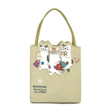 Kusuguru Japan 手提包 一起逛街購物趣 雜誌包 貓丸系列 -米黃色