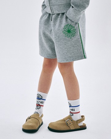 MARDI MERCREDI 童裝 休閒短褲 灰色 經典小雛菊 綠花 KIDS NEOPRENE SHORTS FLOWER