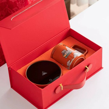 免運/開票 公司貨 陶瓷茶水分離泡茶辦公水杯子55度恒溫墊套裝商務年會伴手禮盒