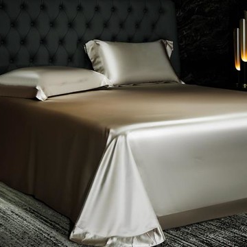 高端純色水洗真絲床單夏季絲滑被單高級感冰絲被套天絲枕套三件套