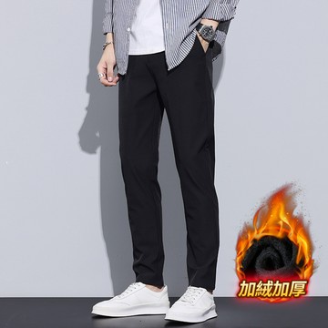 SLIM FIT商務休閒直筒西裝長褲 / 加絨款 / 抗皺彈性透氣布料 / 2色 / 28腰-38腰 / 大尺碼【QTJBYH8015】