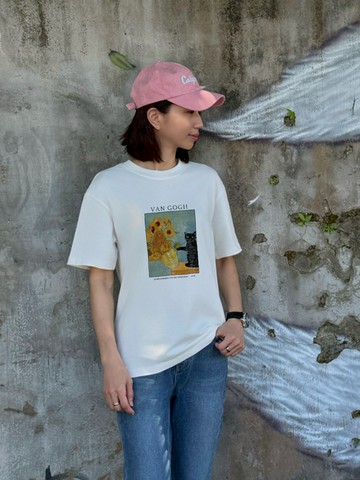 當經典藝術遇上俏皮★向日葵印花棉T