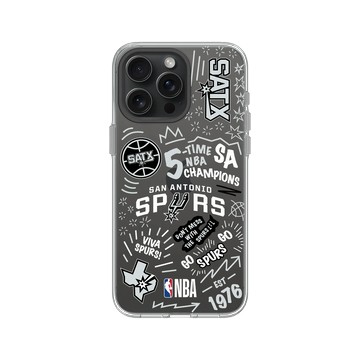 iPhone 15 Pro Max Clear 透明 - NBA - 塗鴉系列-聖安東尼奧馬刺 San Antonio Spurs - Graffiti