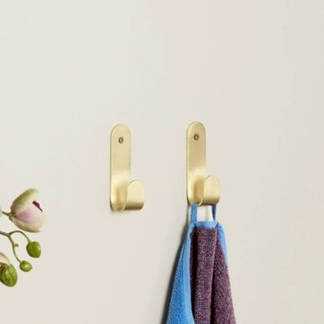 【Hübsch】簡約黃銅色金屬掛鉤 掛勾 衣帽架新年禮