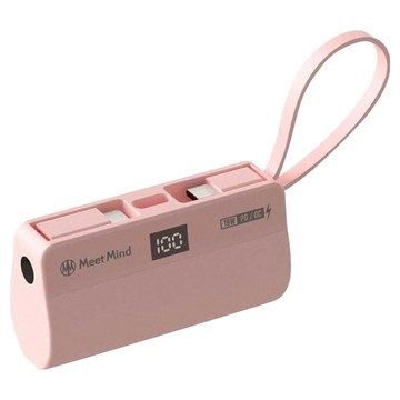 Meet Mind QC 直插式行動電源 C頭 + C線款  粉色  PB5000