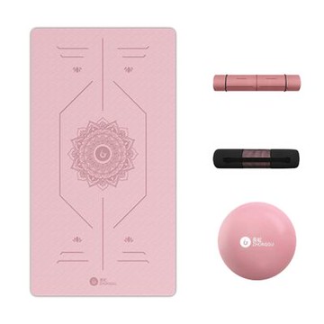 【TPE加厚款買1送3】8/10MM厚 185X80CM 正位線 雙色瑜珈墊 贈綁帶/背袋/瑜珈球或拉力繩 XFE-TP18