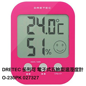 【文具通】DRETEC 多利可 電子 溫溼度計 O-230PK L6010025【APP滿額下單4%點數(單一帳號最高1500點)】5/31止