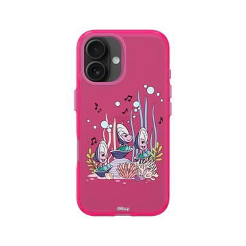 iPhone 16 Clear 粉漾桃 - 迪士尼-經典系列 Disney Classics - 愛麗絲夢遊仙境 - 牡蠣寶寶珊瑚場景