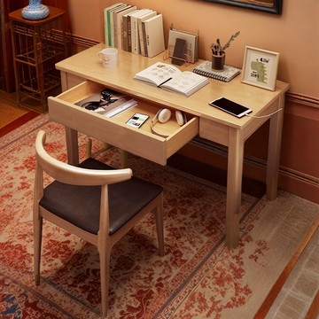 免運 附發票 超低價 工廠直銷 簡約全實木書桌臥室中小學生寫字桌小戶型電腦桌家用成人辦公桌子 快速發貨