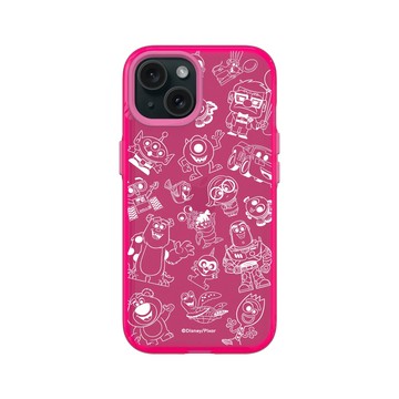 iPhone 15 Clear 粉漾桃 - 迪士尼-皮克斯 PIXAR - 皮克斯系列 - 角色線條風格