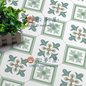 自粘北歐廚房防油貼紙宿舍改造墻面地面衛生間防水地板貼瓷磚貼紙【淘夢屋】