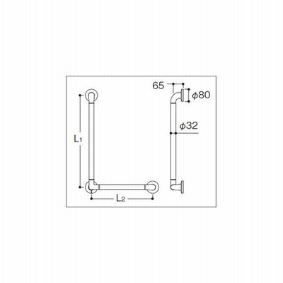 TOTO インテリア・バー UB後付けタイプ L型 600×600mm ディンプル付