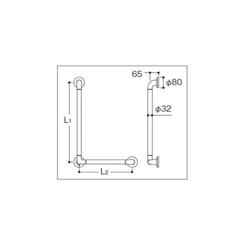 TS134GLU64S <BR>ＴＯＴＯ インテリア・バー <BR>UB後付けタイプ（握り径Φ32）<BR>Lタイプ 