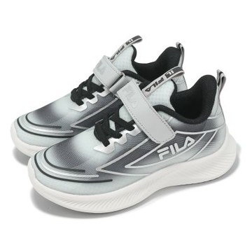 Fila 慢跑鞋 J818Z 大童 小朋友 灰 白 魔鬼氈 運動鞋 斐樂 3J818Z408