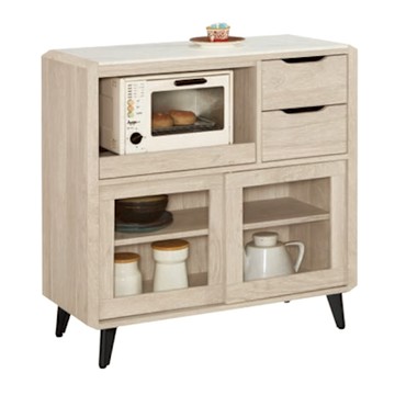 文創集 萊米雅雙色3尺岩板拉盤低餐櫃-90x40x90cm免組