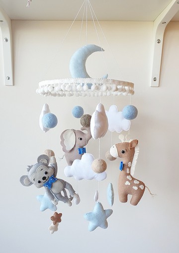 叢林移動，嬰兒床移動男孩，野生動物園托兒所，新生兒，野生動物園移動，