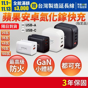 大通 快充頭 GAN氮化鎵 100瓦 100W 70瓦 48瓦 35瓦 20瓦 充電頭 充電器 iphone17 65瓦