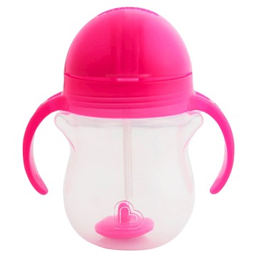 munchkin 滿趣健 貼心鎖滑蓋防漏杯 360度吸管  粉色  207ml  1個