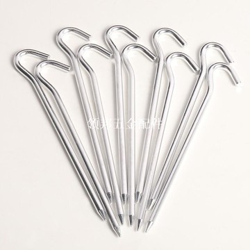 野營帳篷地釘戶外天幕配件鋁合金地釘超輕問號地釘風繩固定營釘子[領邦五金配件]
