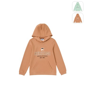 【FILA】KIDS 孩童款 長袖連帽T恤-褐色 1TEY-8401-BN