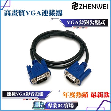 VGA線 公對公 15針對15針 VGA Dsub 雙磁環 高清線 液晶 顯示器 連接線 螢幕線