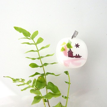 手工窯燒琉璃項鍊墜子 - 旅行的風景