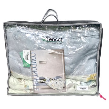 貝淇小舖 40支100%純天絲TENCEL 全鋪棉 四件式床包組  床包 + 兩用被套 + 枕套組  雙人特大  詩茵綠