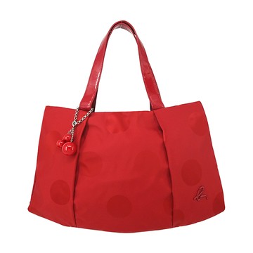 agnes b.大圓點B立體串珠手提包-小紅