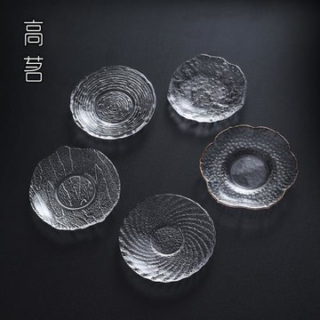 日式透明玻璃杯墊ins風功夫茶杯墊托隔熱墊水杯墊子防水防燙輕奢