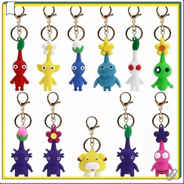 Pikmin4 皮克敏鑰匙扣 任天堂遊戲周邊 冰皮克敏系列迷你公仔掛件 卡通公仔兒童玩偶掛飾新款 皮克敏公仔 鑰匙圈