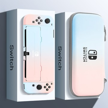 適用任天堂switch保護套switcholed手柄殼oled收納包全套可插底座【Snowbelle優選】