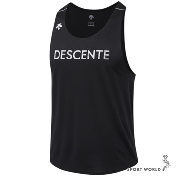 Descente 迪桑特 無袖背心 男裝 修身 反光 黑【運動世界】SQ321RST71-BLK0