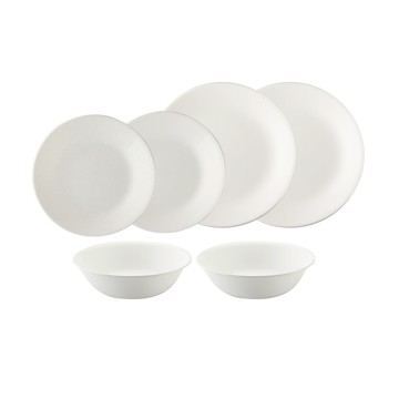 【美國康寧 CORELLE】純白系列6件式餐盤組(F04)