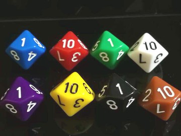 口算速算10面骰子十面數字1-10篩子教學道具算術玩具指示物龍與