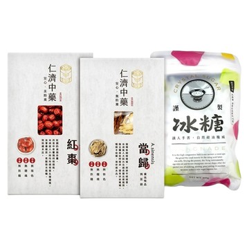 仁濟中藥 當歸養氣特惠贈送組 當歸100g + 紅棗150g + 冰糖300g  550g  1組