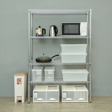 比架王 重型 120x60x210cm四層波浪架(電鍍插管) /收納架/波浪架/置物架/鐵架