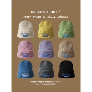 韓版潮牌針織帽秋冬毛線帽女ins風學生情侶彩色羊毛冷帽包頭帽男