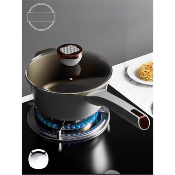 迪士熊純鈦不粘奶鍋寶寶輔食家用煮面嬰兒小湯鍋納米無涂層一人鍋