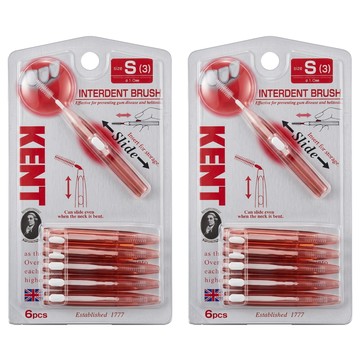 KENT. 齒間刷 牙間刷 可彎曲 伸縮收納 S  1.2mm  6支  2組