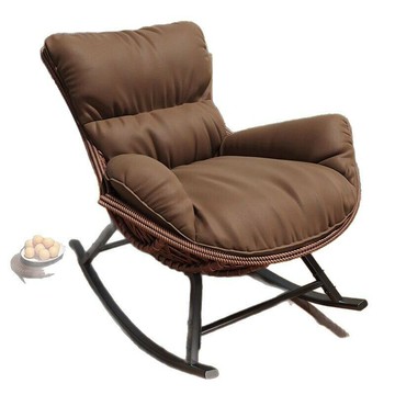 復古龍蝦搖椅大人藤編加粗躺椅懶人沙發客廳陽臺搖椅休閑椅戶外椅[010209DD]