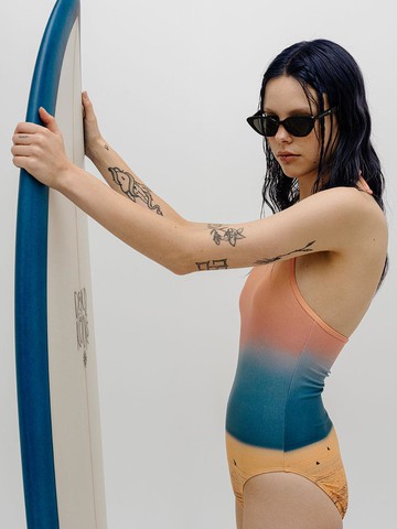 ORG LA SURF ONE-PIECE SWIMSUIT [PALE ORANGE]