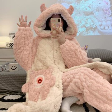 秋冬季珊瑚絨睡袍女三層夾棉睡衣2022年新款加絨加厚法蘭絨家居服