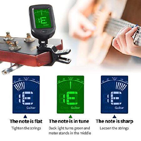 Guitar Tuner Clip on Ukulele Tuner-for Acoustic Electric Bass Ukulele Violin Tuner